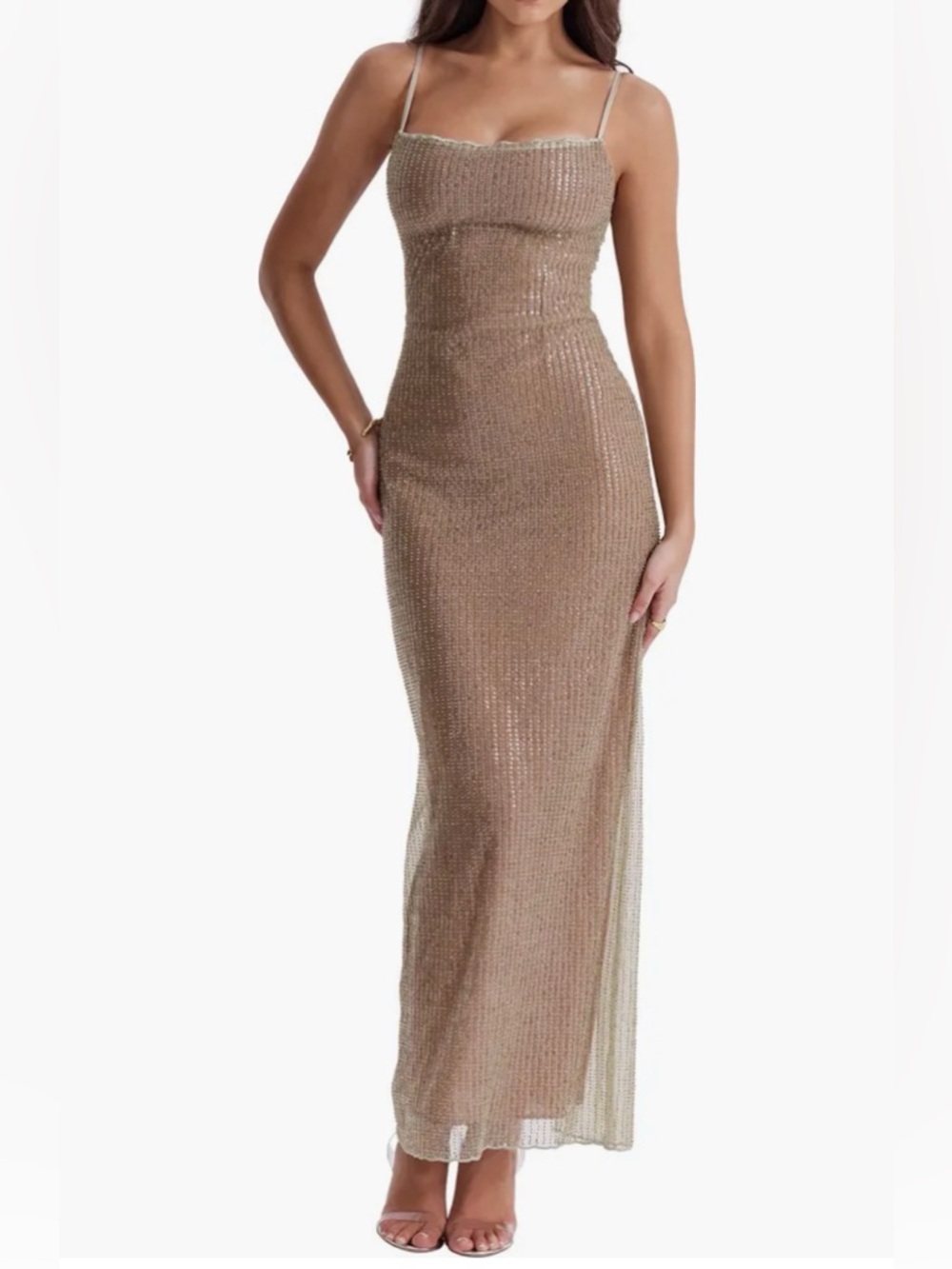 House of CB Gold Sequin Maxi Dress